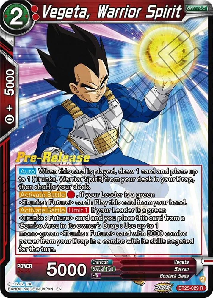 Vegeta, Warrior Spirit (Pre-Release)