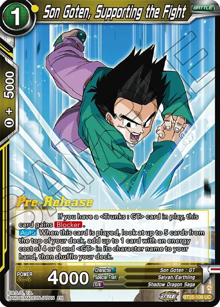 Son Goten, Supporting the Fight (Pre-Release)