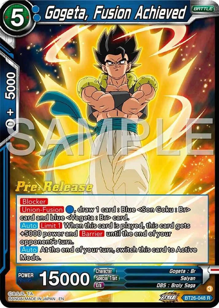 Gogeta, Fusion Achieved (Pre-Release)