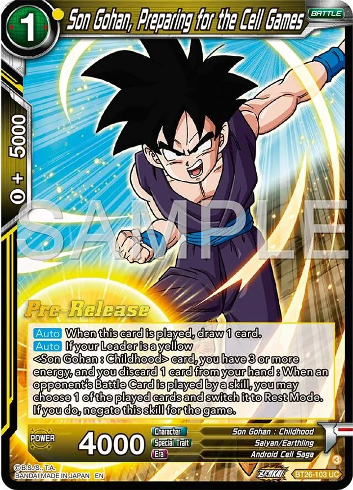 Son Gohan, Preparing for the Cell Games (Pre-Release)