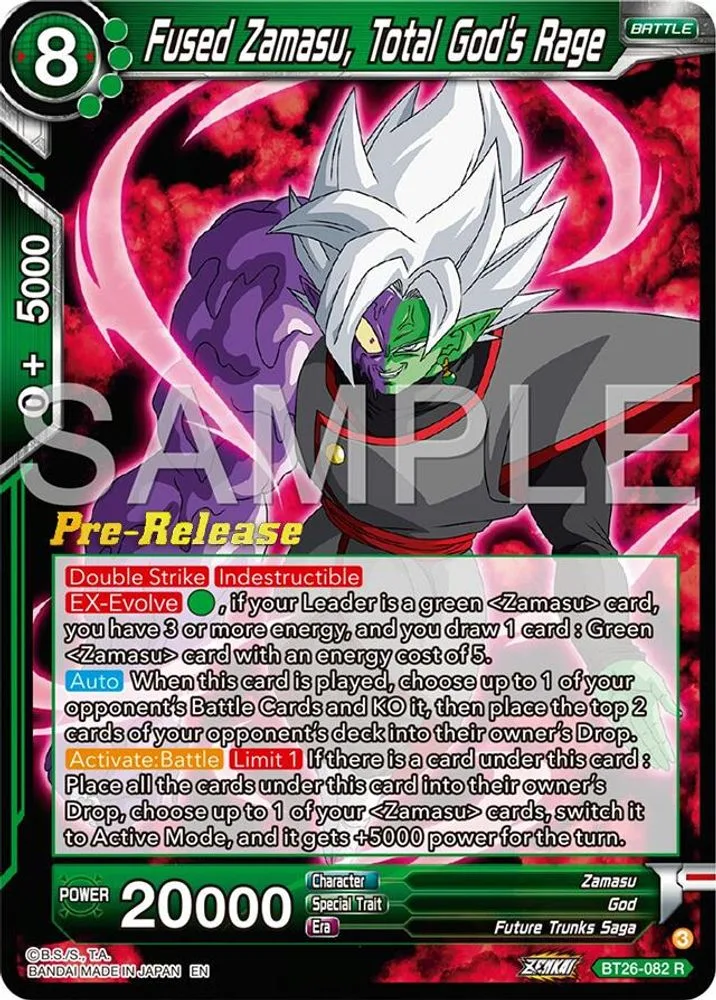Fused Zamasu, Total God's Rage (Pre-Release)