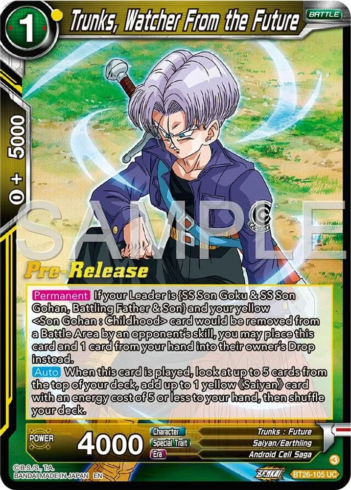 Trunks, Watcher From the Future (Pre-Release)