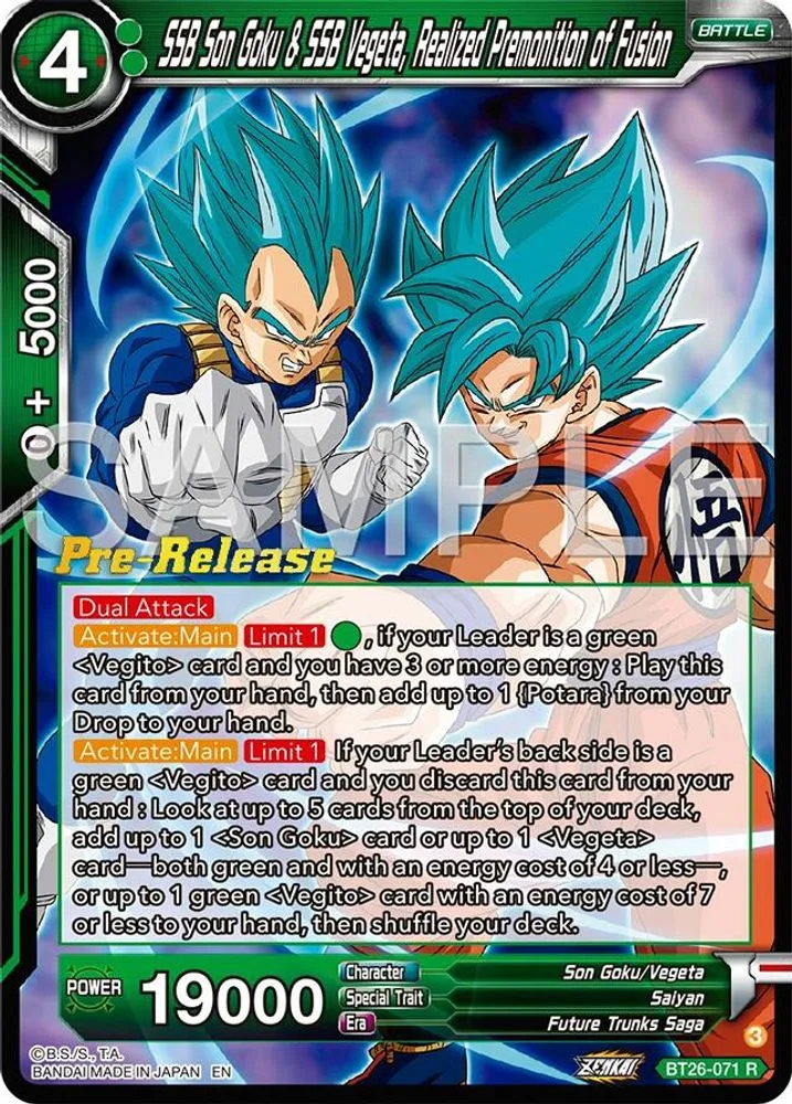 SSB Son Goku & SSB Vegeta, Realized Premonition of Fusion (Pre-Release)