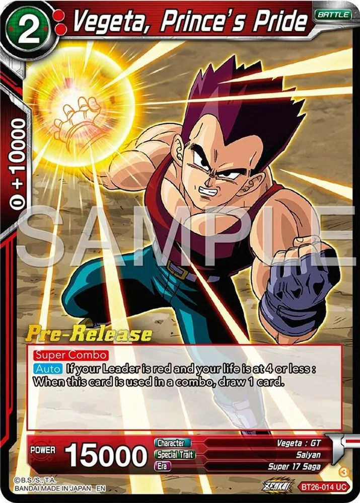 Vegeta, Prince's Pride (Pre-Release)