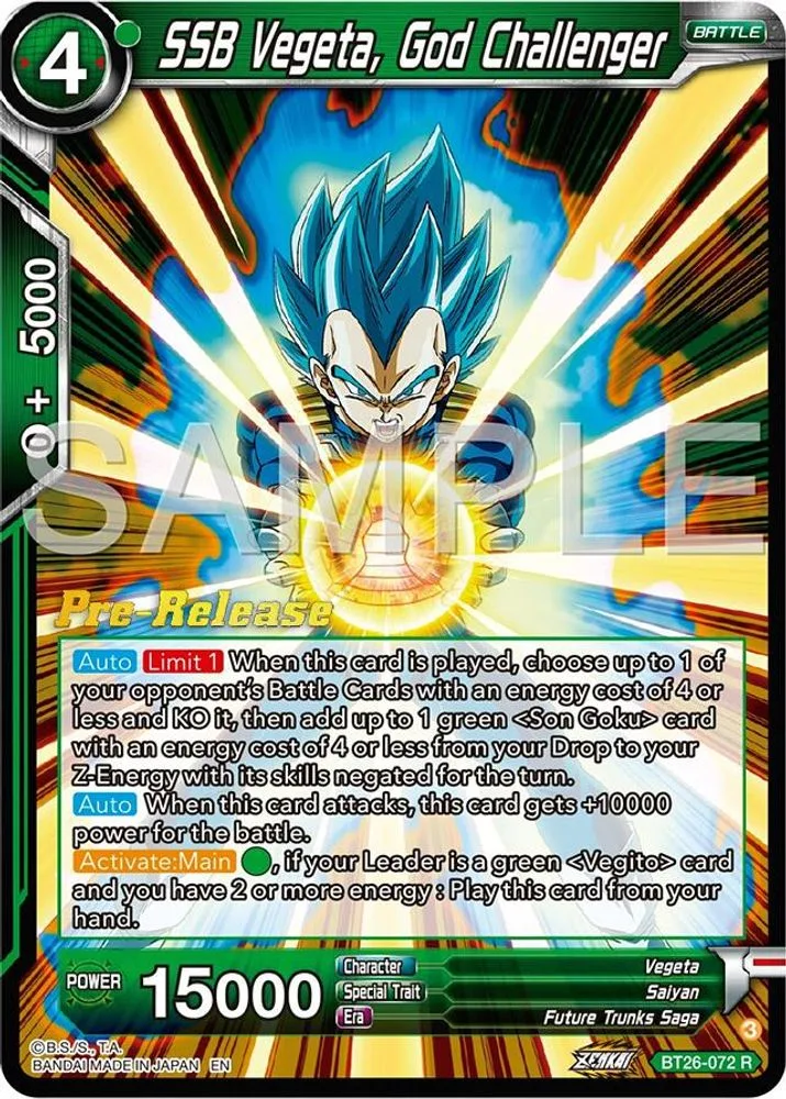SSB Vegeta, God Challenger (Pre-Release)