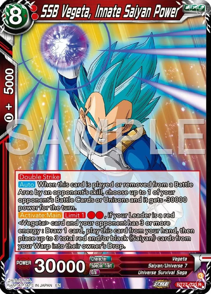 SSB Vegeta, Innate Saiyan Power