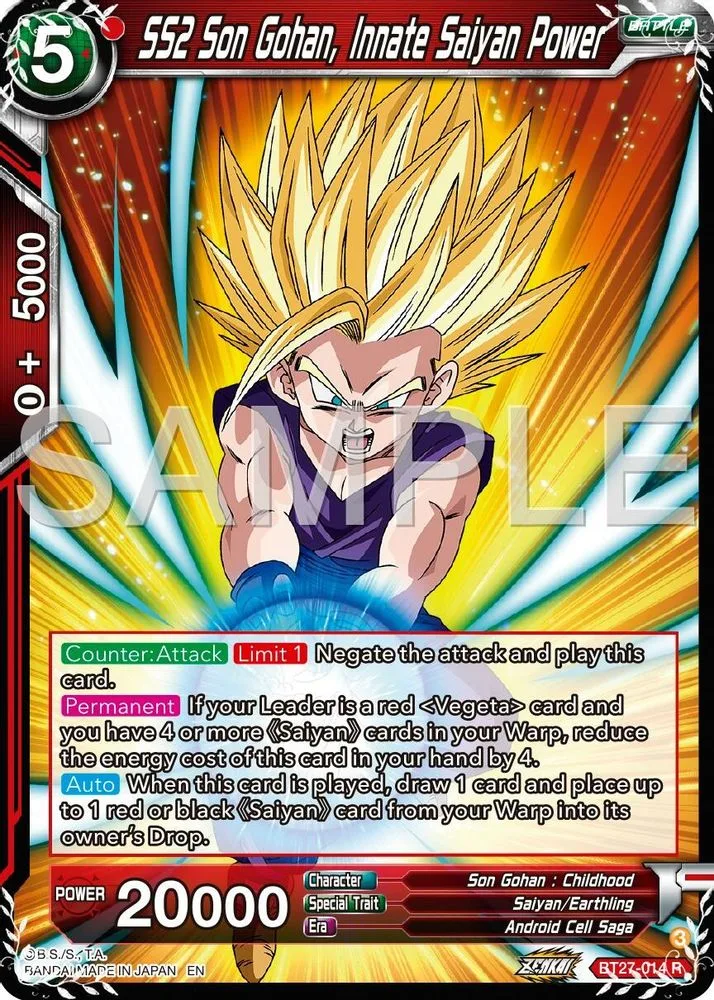 SS2 Son Gohan, Innate Saiyan Power