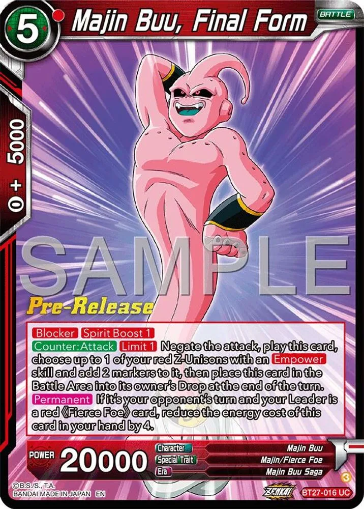 Majin Buu, Final Form (Pre-Release)
