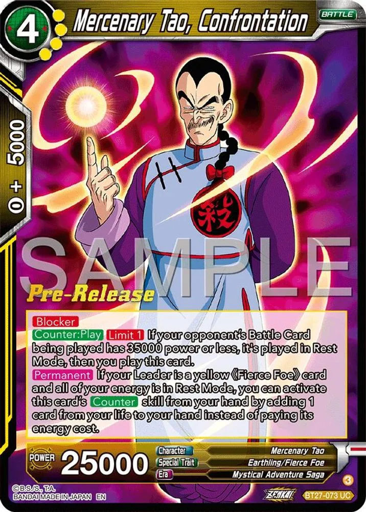 Mercenary Tao, Confrontation (Pre-Release)