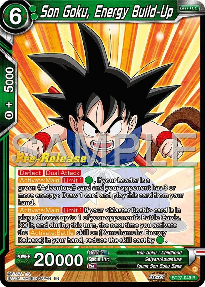 Son goku, Enegry Build-Up (Pre-Release)