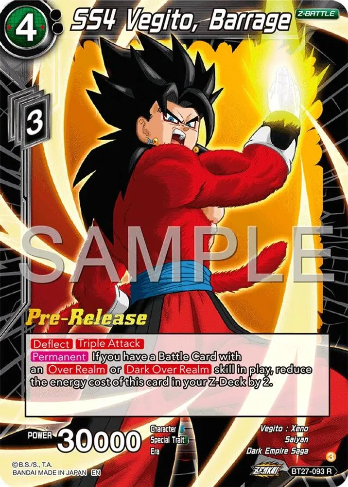 SS4 Vegito, Barrage (Pre-Release)