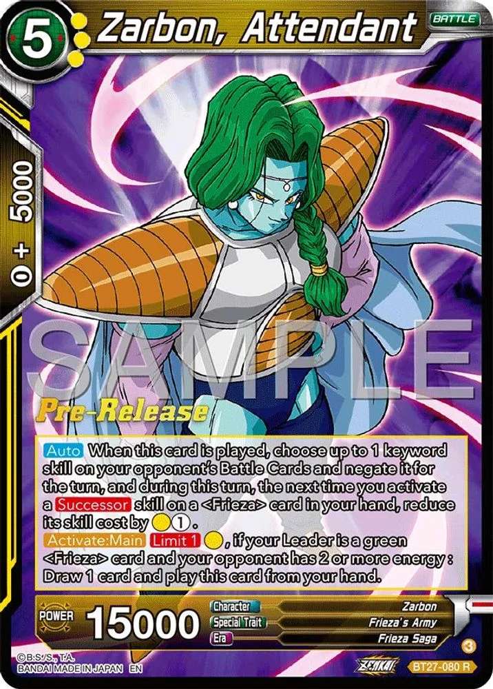 Zarbon, Attendant (Pre-Release)