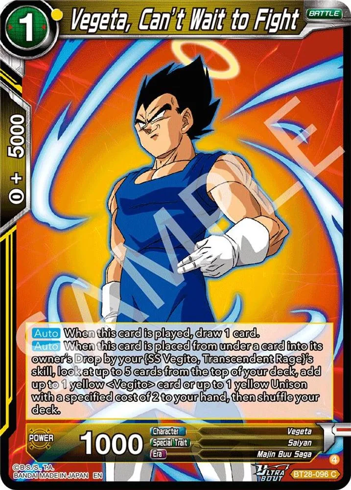 Vegeta, Can’t Wait to Fight