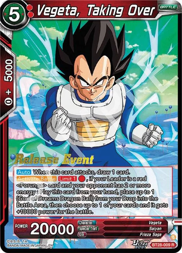 Vegeta, Taking Over (Release Event)