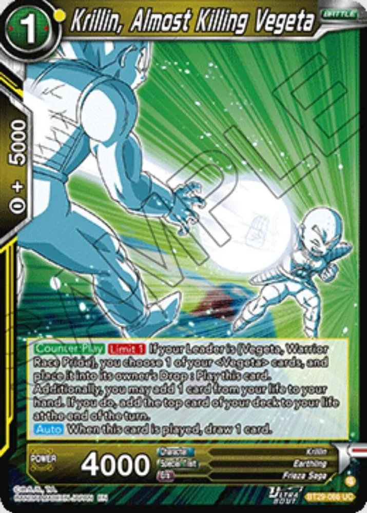Krillin, Almost Killing Vegeta