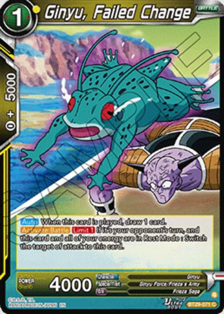 Ginyu, Failed Change