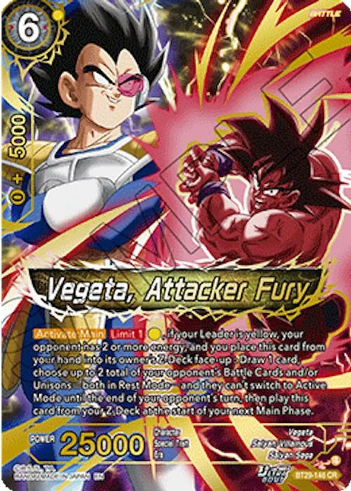 Vegeta, Attacker Fury