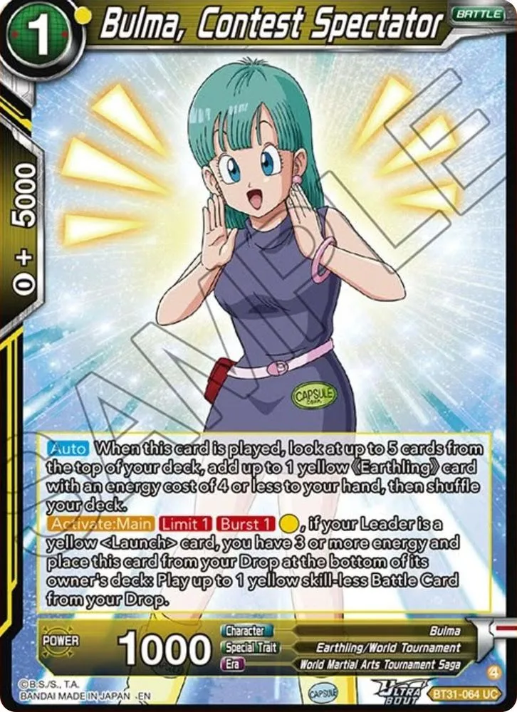 Bulma, Contest Spectator