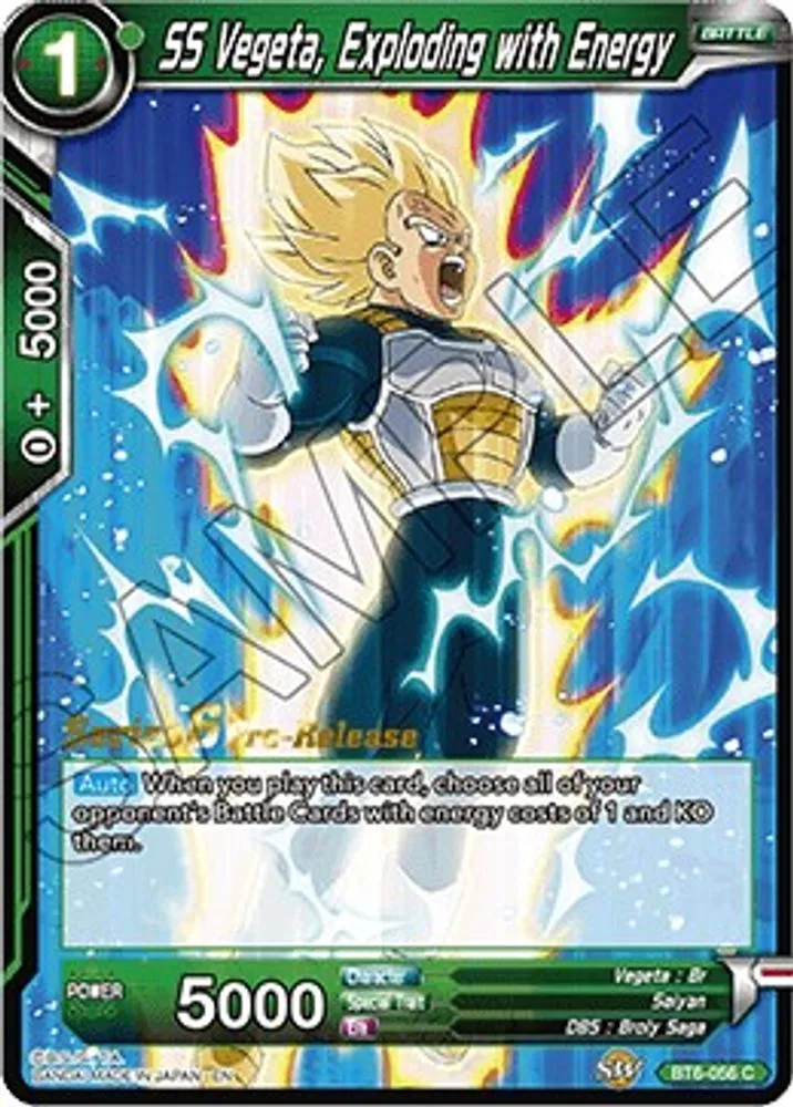 SS Vegeta, Exploding with Energy (Pre-Release)