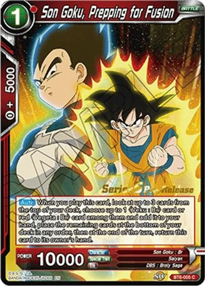 Son Goku, Prepping for Fusion (Pre-Release)