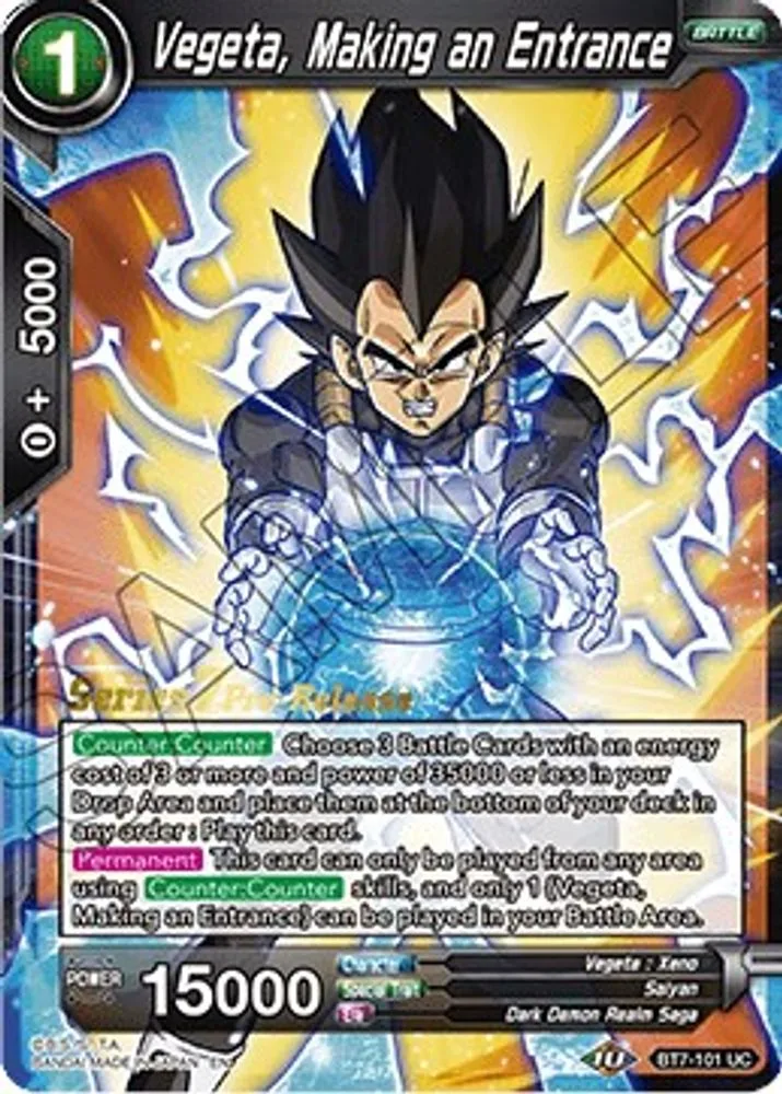 Vegeta, Making an Entrance (Pre-Release)