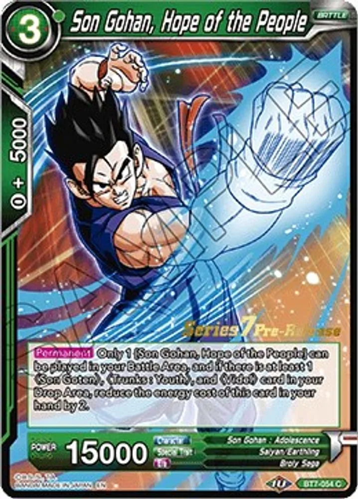 Son Gohan, Hope of the People (Pre-Release)