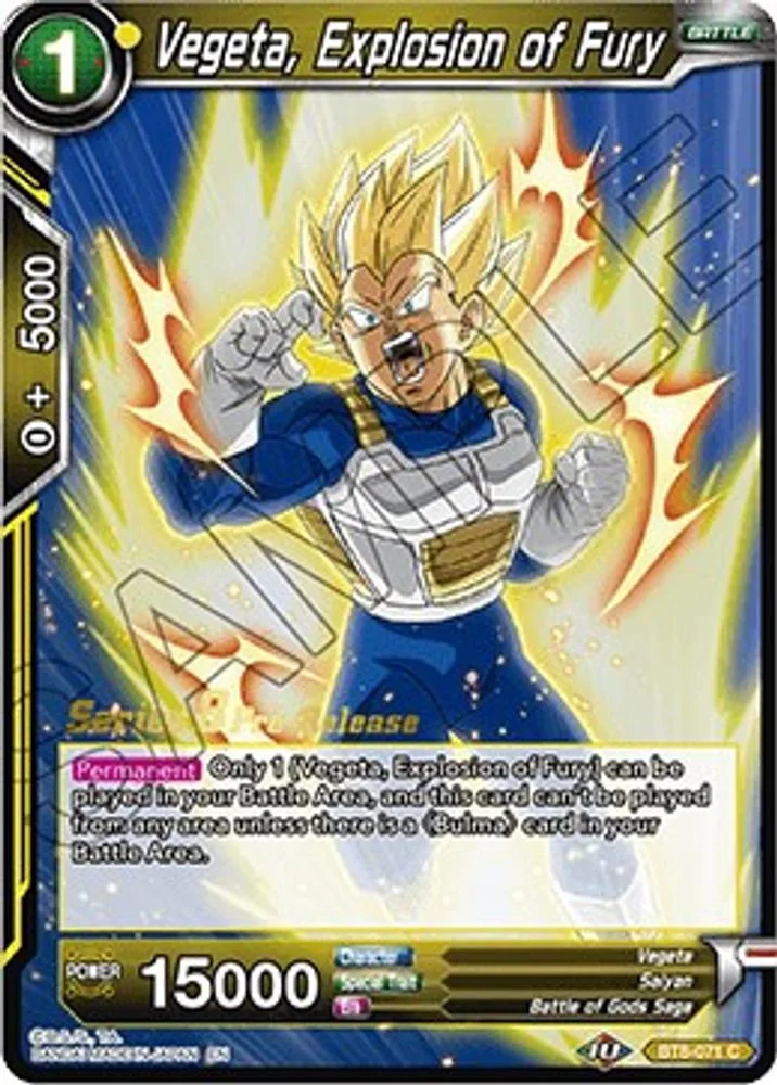 Vegeta, Explosion of Fury (Pre-Release)