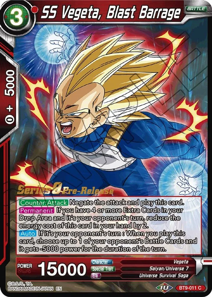 SS Vegeta, Blast Barrage (Pre-Release)