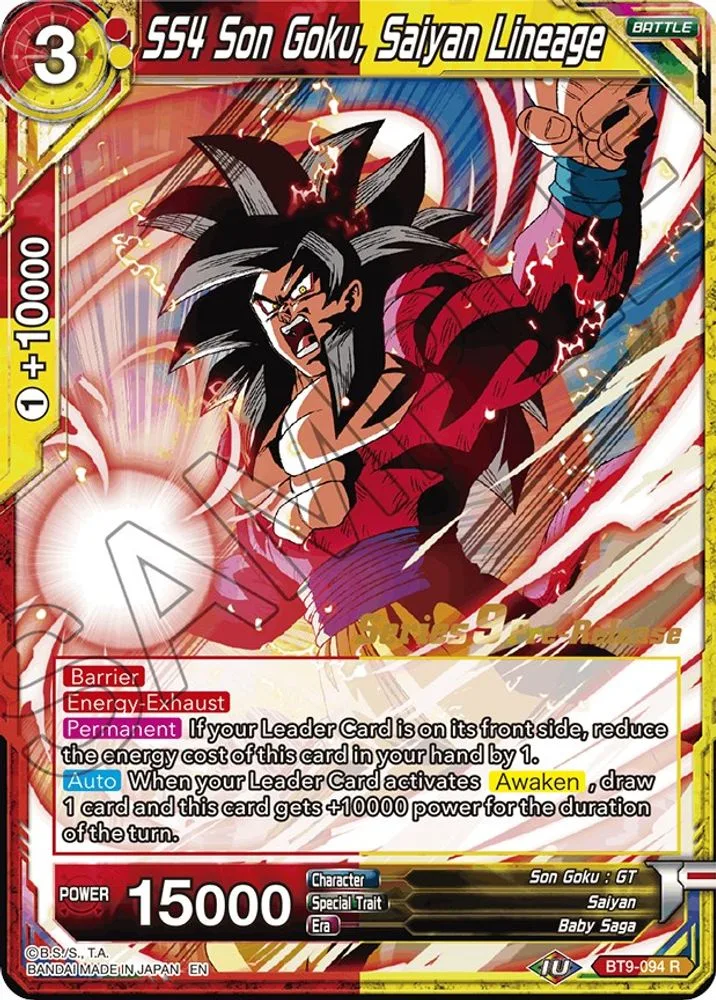 SS4 Son Goku, Saiyan Lineage (Pre-Release)