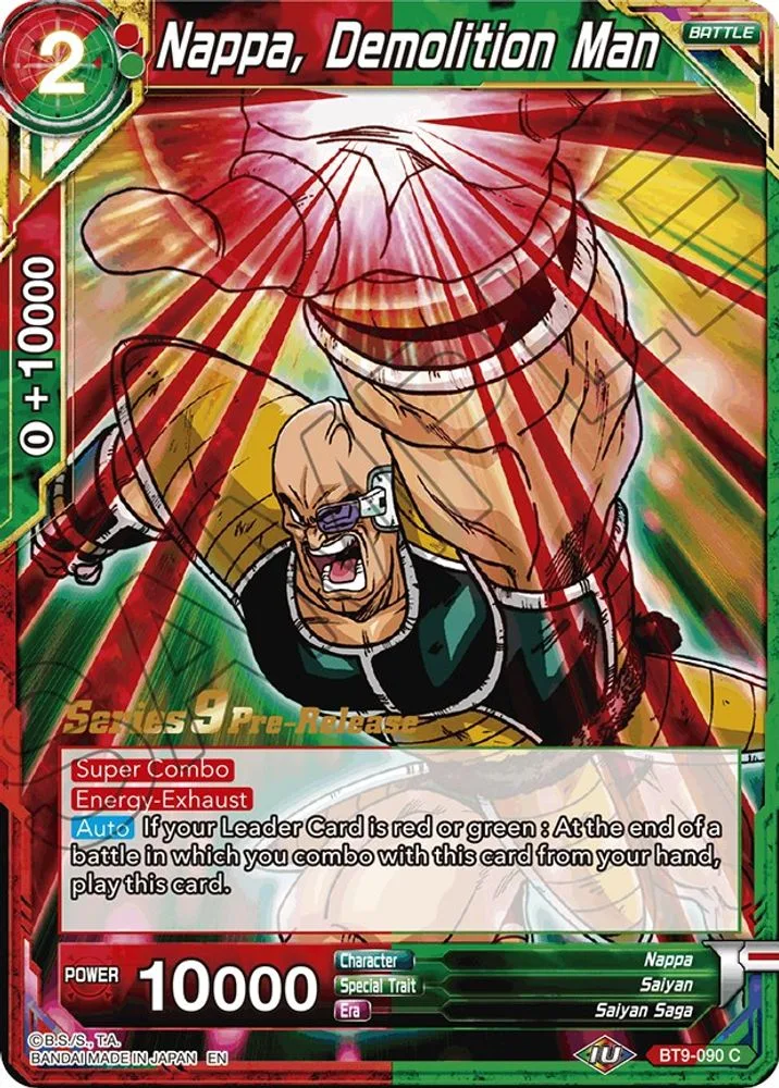 Nappa, Demolition Man (Pre-Release)