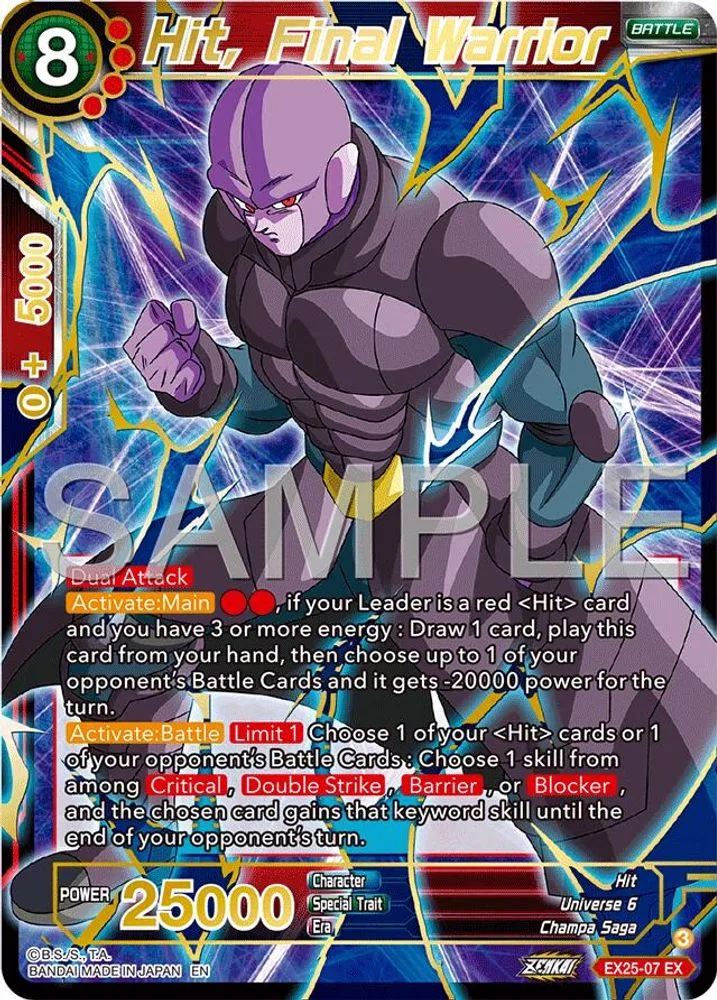 Hit, Final Warrior