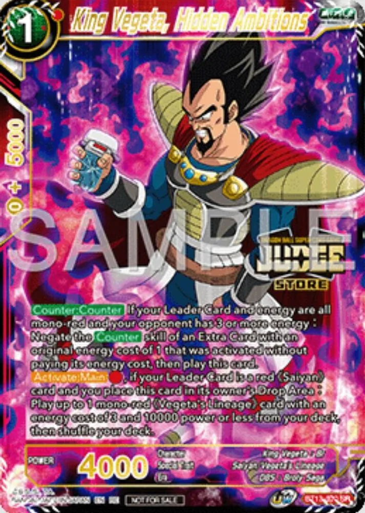 King Vegeta, Hidden Ambitions (Judge Pack Vol.16 · Store)