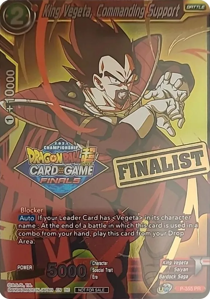 King Vegeta, Commanding Support (Championship 2021 Vault Set · Finalist Gold Stamped)