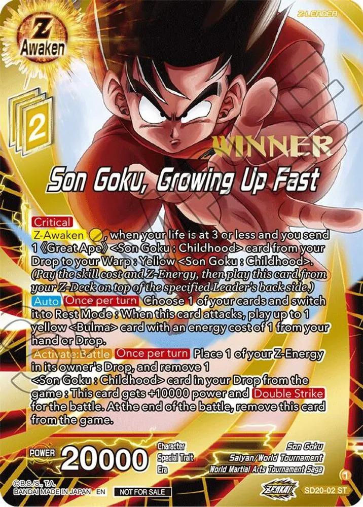 Son Goku, Growing Up Fast (ZENKAI Celebration Winner-Stamped)