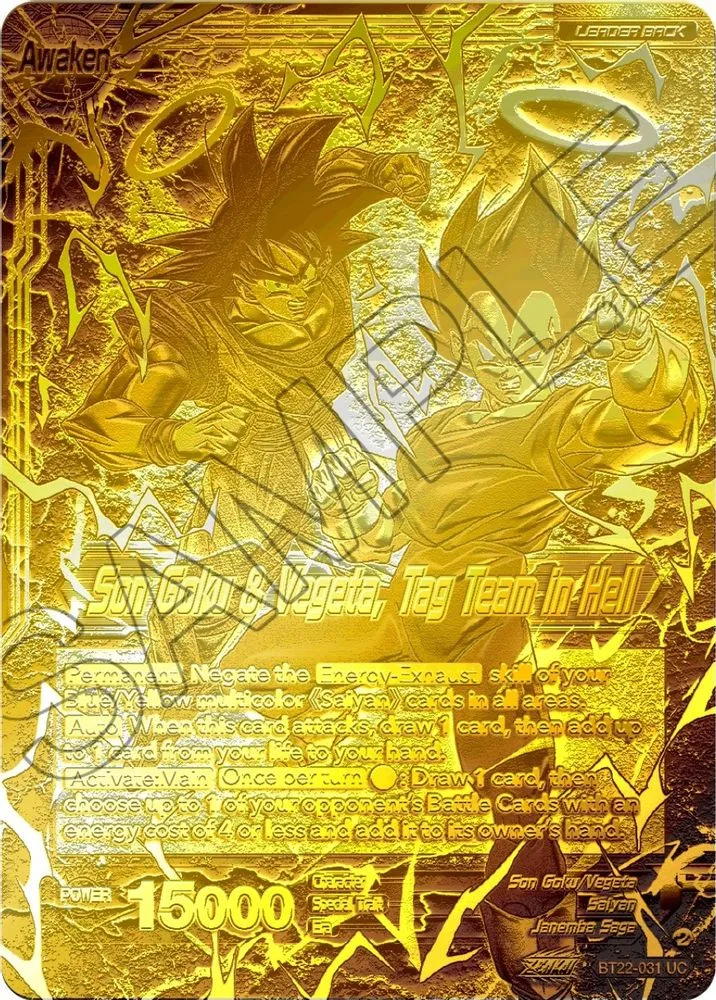 Son Goku // Son Goku & Vegeta, Tag Team in Hell (2023 Championship Finals · Gold Metal Foil)