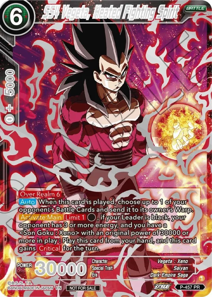 SS4 Vegeta, Heated Fighting Spirit (Championship 2023 Reward Alternate Art Card Set)