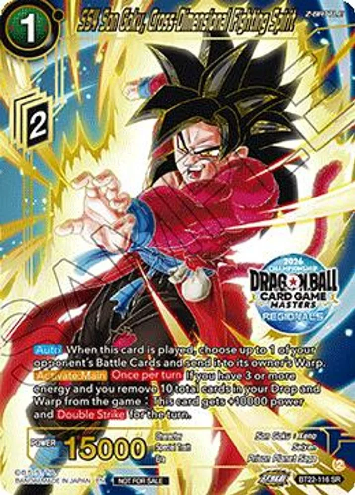 SS4 Son Goku, Cross Dimensional Fighting Spirit (2026 Championship Regionals Top 16)