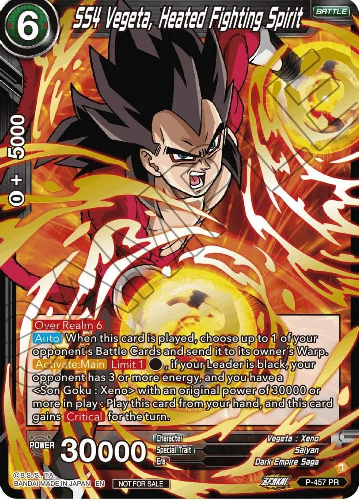 SS4 Vegeta, Heated Fighting Spirit (Championship Selection Pack 2023 Vol.1 · Gold Stamped)