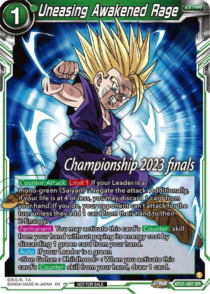 Uneasing Awakened Rage (Alt-Art Card) (2023 Championship Finals Celebration Pack)