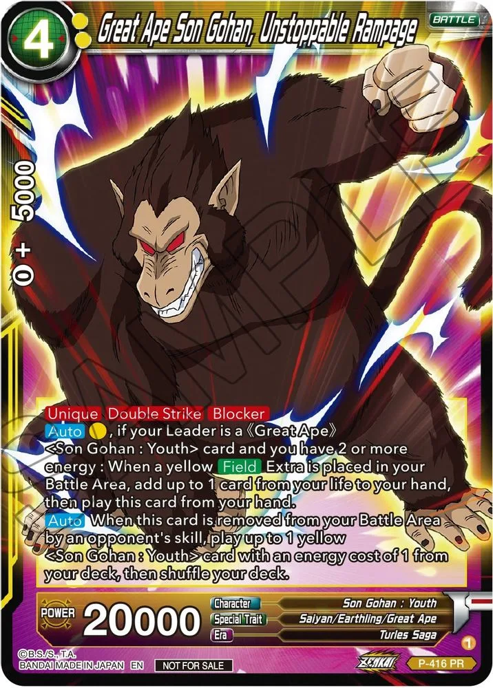 Great Ape Son Gohan, Unstoppable Rampage (Zenkai Series Tournament Pack Vol.1)