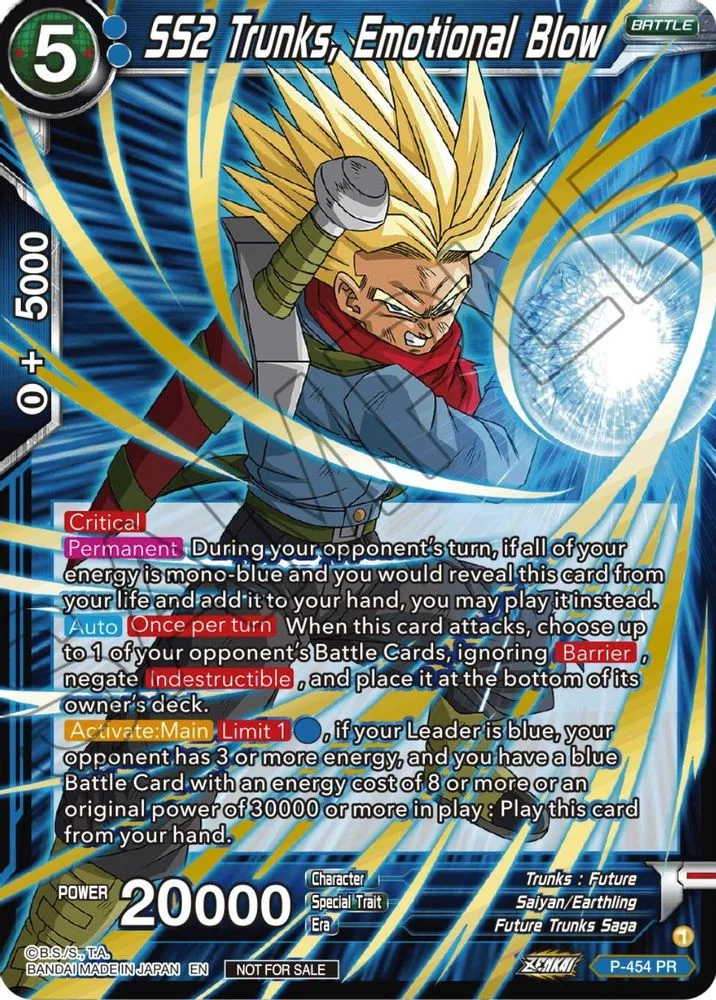 SS2 Trunks, Emotional Blow (Championship Selection Pack 2023 Vol.1 · Gold Stamped)