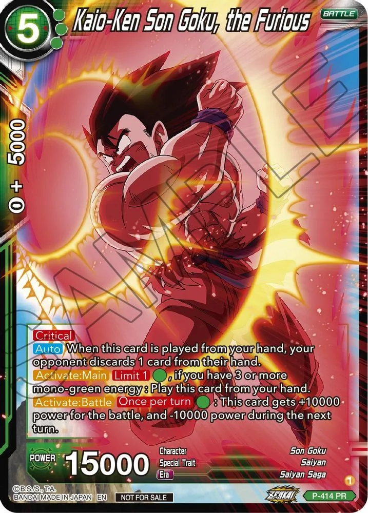Son Goku, Furious Kaio-Ken (Zenkai Series Tournament Pack Vol.1)