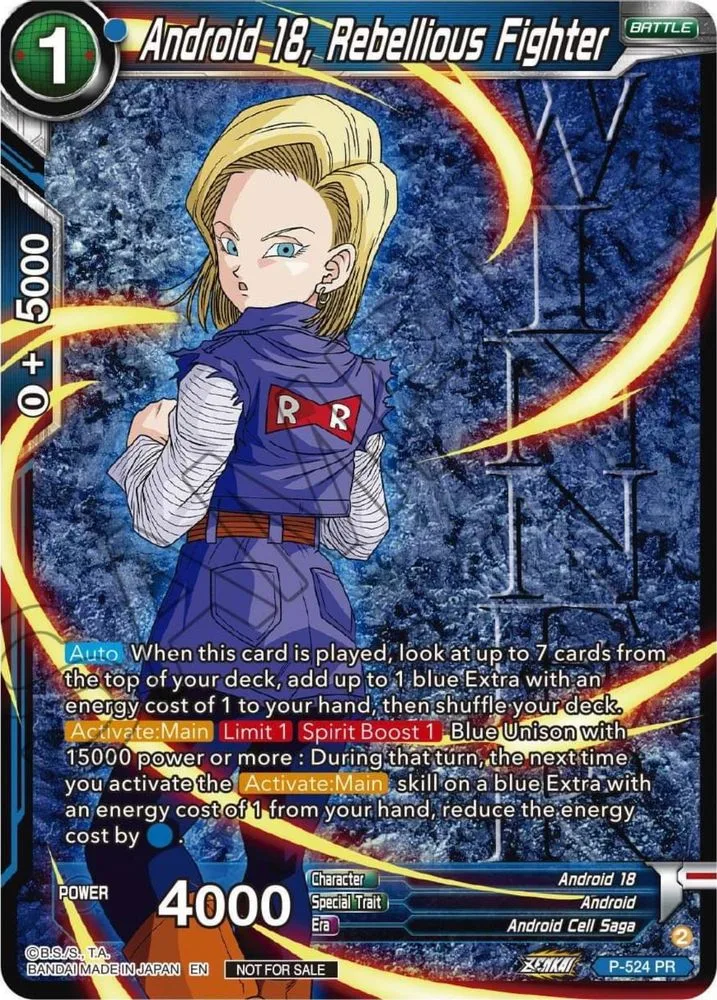 Android 18, Rebellious Fighter (Winner-Stamped · Zenkai Series Tournament Pack Vol.5)