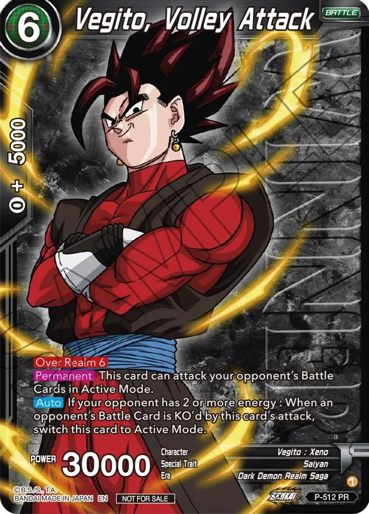 Vegito : Xeno, Volley Attack (Zenkai Series Tournament Pack Vol.4 Winner)