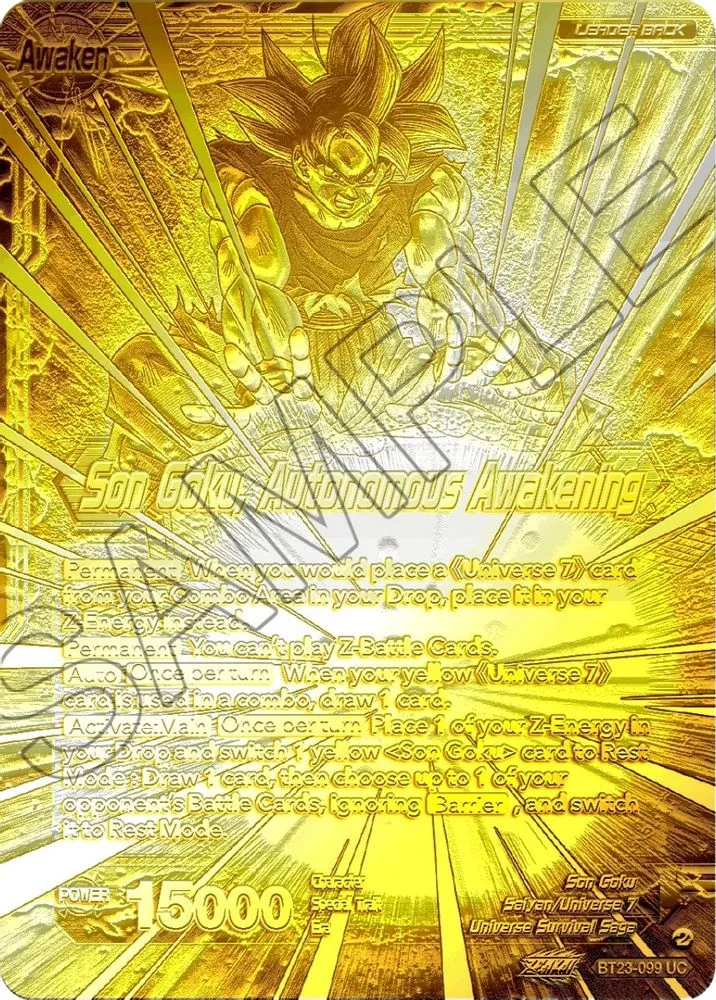 SSB Son Goku // Son Goku, Autonomous Awakening (2023 Championship Finals · Gold Metal Foil)