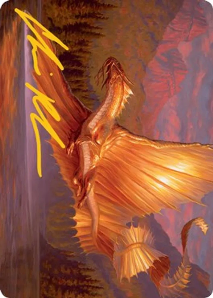 Adult Gold Dragon Art Card (Gold-Stamped Signature)