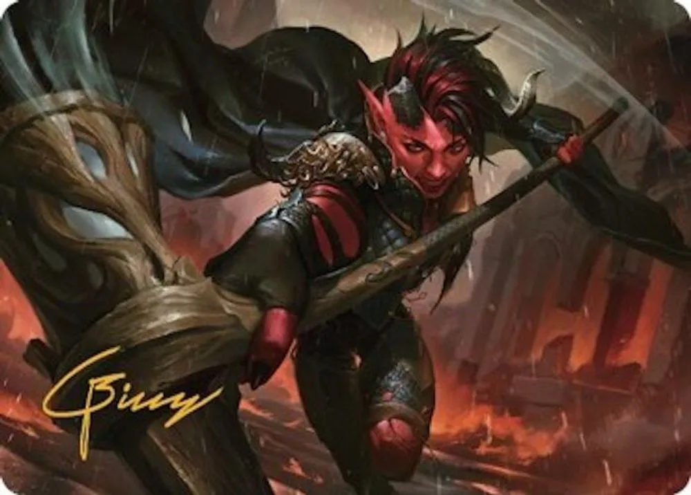 Karlach, Fury of Avernus Art Card (34/81 · Gold-Stamped Signature)