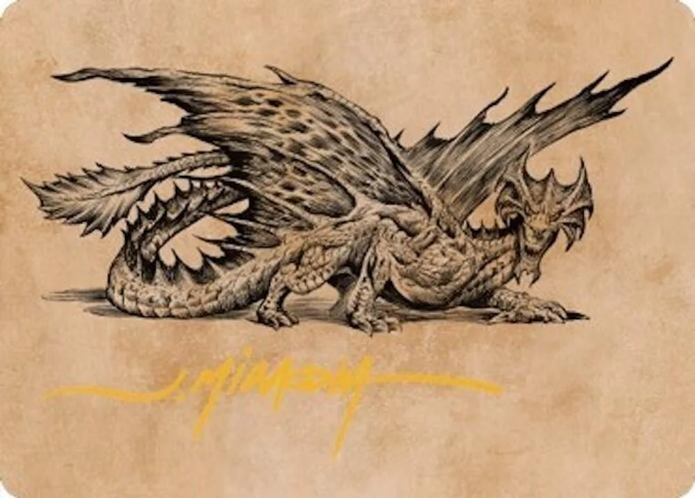 Ancient Brass Dragon Art Card (49/81 · Gold-Stamped Signature)