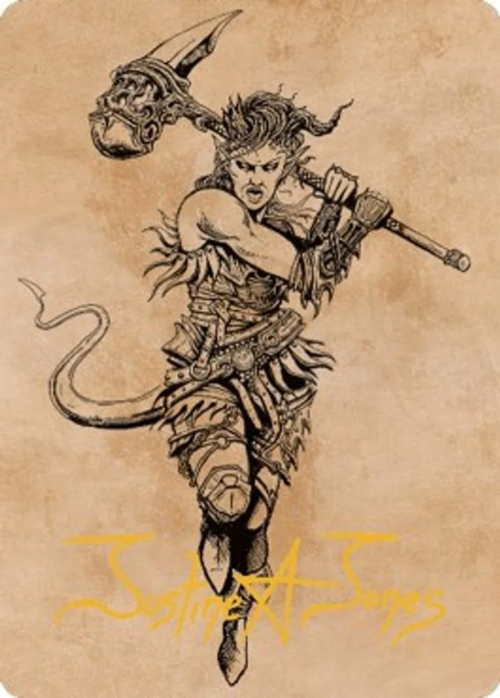 Karlach, Fury of Avernus Art Card (54/81 · Gold-Stamped Signature)