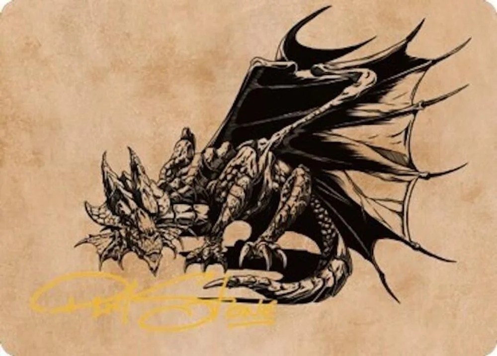 Ancient Copper Dragon Art Card (52/81 · Gold-Stamped Signature)